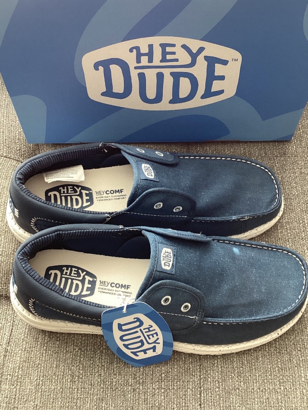 Hey Dude Men's Wally Cru Stretch Canvas Casual Moccasins, size 9